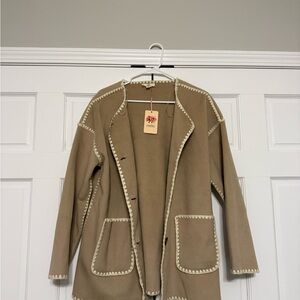 Entro Tan Cape Jacket with White Trim